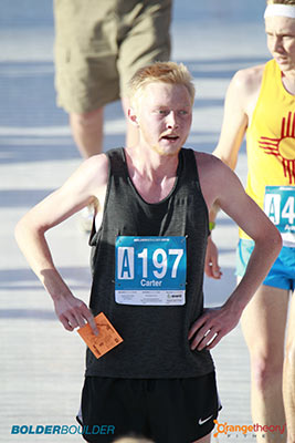 Carter Campbell at the Finish of the Bolder Boulder